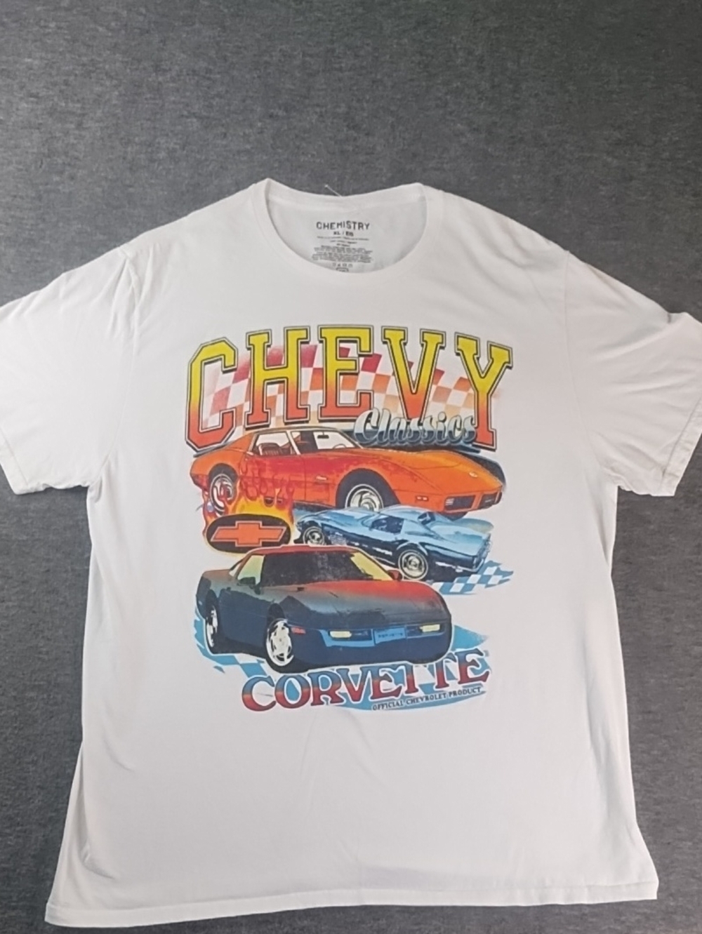Chemistry White 'Chevy Corvette' Graphic Tee